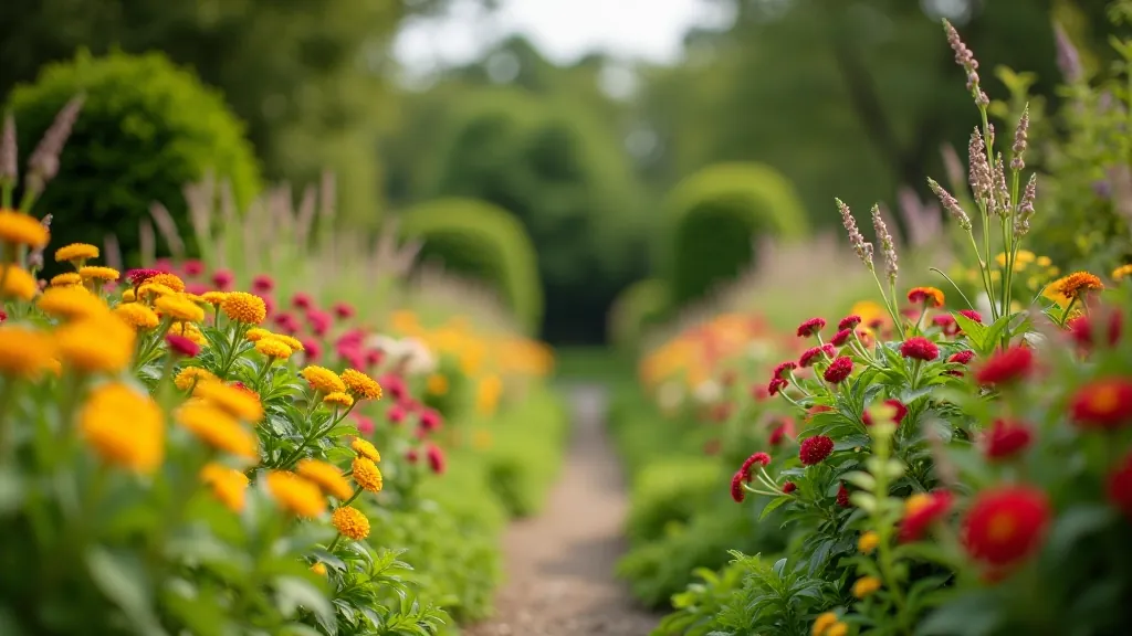 Seasonal flowers blooming in historic Irish gardens