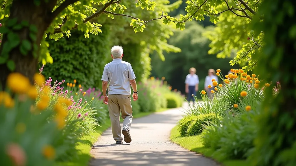 Walking paths and accessibility features at Colclough Gardens